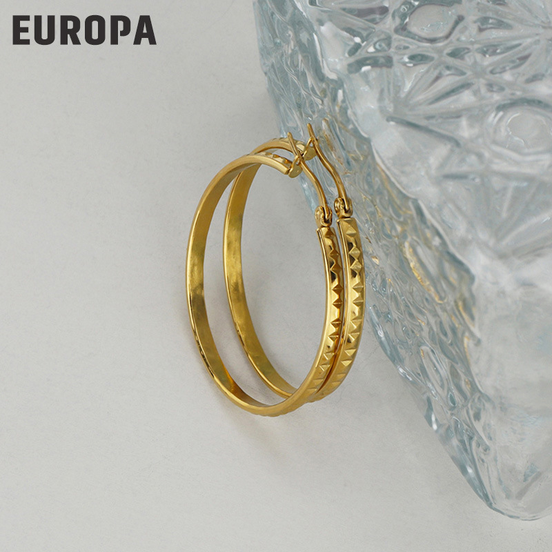European And American Fashion Twisted Wire 14k Titanium Steel Earrings Wholesale display picture 6