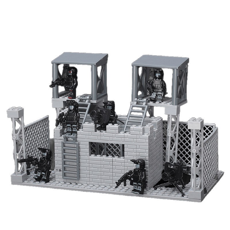 国境を越えたホットセール MOC 軍事基地監視塔シーンビルディングブロック特殊部隊フィギュア DIY 組み立て教育玩具|undefined