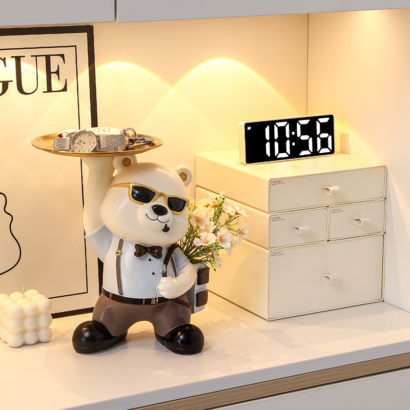 Creative Flower Arrange Bears Entrance Key Storage Ornaments Living Room Home Shoe Cabinet TV Cabinet Sofa Coffee Table Gifts