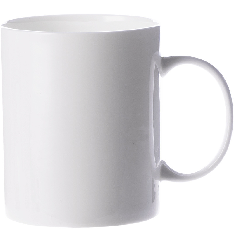 Taza blanca pura simple taza de cerámica taza de agua taza de café de hueso de porcelana taza de leche Jingdezhen hogar con tapa de gran capacidad