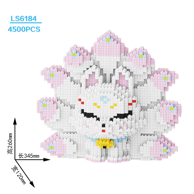 Constructor set Lego DIY small-brick fox toy, multi-size models 17–100 cm, birthday gift