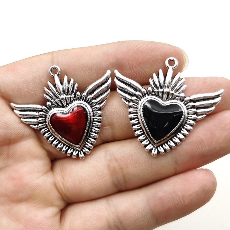 Diameter 4mm Jewelry Making Size 1 Piece Diameter 4mm Zinc Alloy Heart Shape Pendant