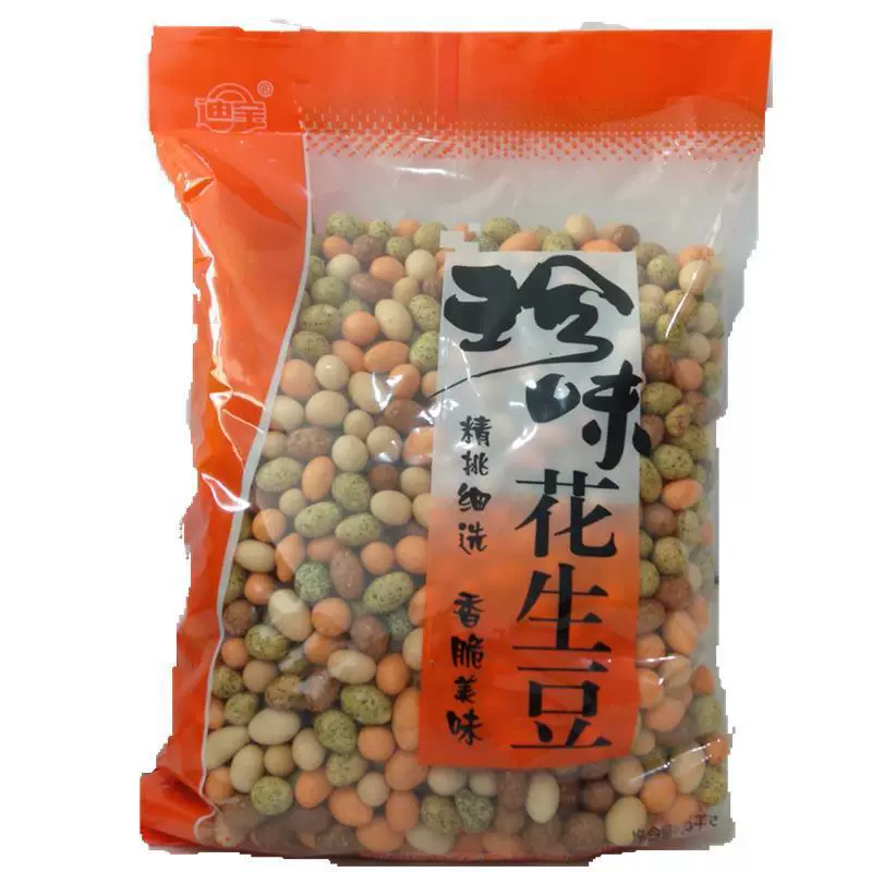 鱼皮花生散装海苔酱香花生豆日本豆多彩豆裹衣花生250g零食亚马逊