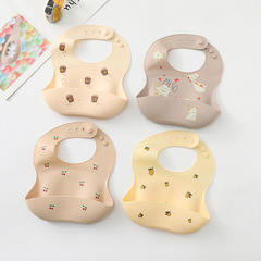 Danish kongess slojdo children's waterproof silicone bib baby soft silicone bib