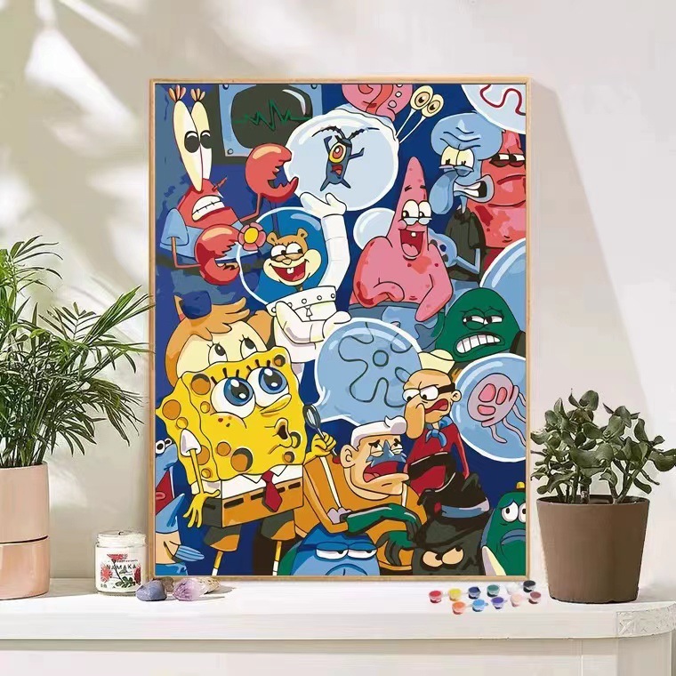 Esponja bebé Naruto digital al por mayor pintura al óleo DIY color relleno hecho a mano de dibujos animados papelería tienda puesto una generación