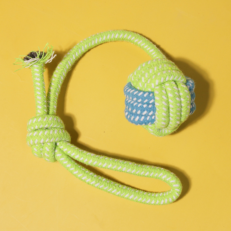 Juego de juguetes para perros y gatos, juguete de cuerda de algodón resistente a mordidas con nudo de bola, juguete para limpiar los dientes, suministros transfronterizos para mascotas, juguetes para perros