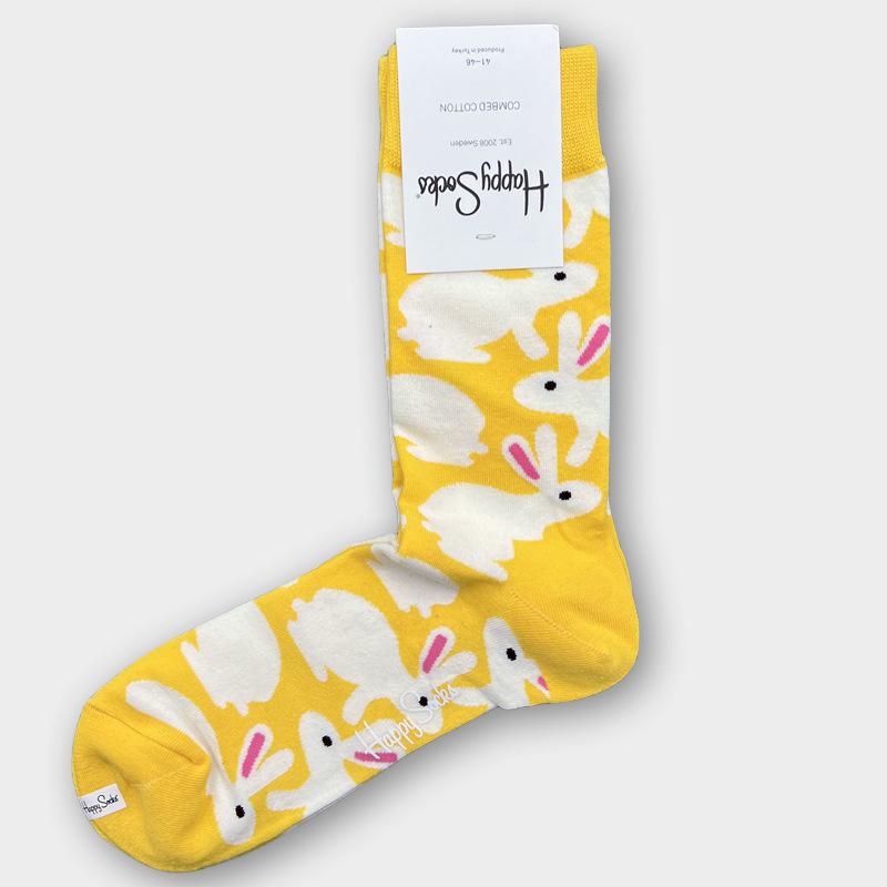 ハッピーソックス メンズソックス ミドル丈 コーマ綿 吸汗消臭 通気性 スウェーデン製 おしゃれ カラフル 薄手