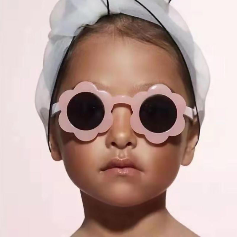 太陽鏡兒童花朵眼鏡個性沙灘鏡防紫外線墨鏡跨境貨源時尚遮陽鏡潮