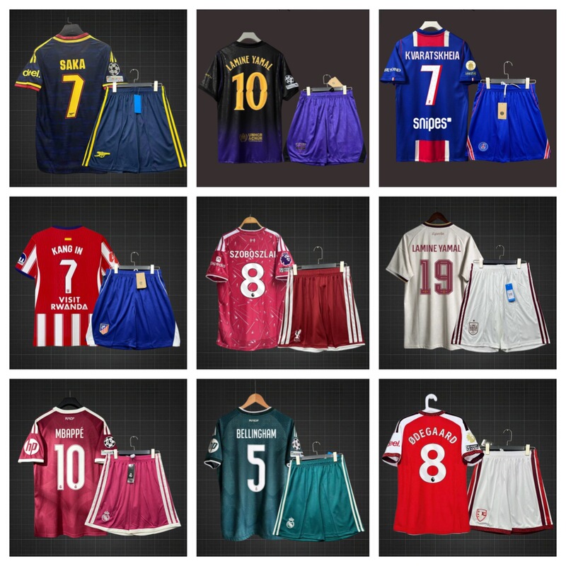 2627 Soccer Jersey Adult Set Saka Messi Bellingham Mbappe Pedri Raffinha Mar Jersey