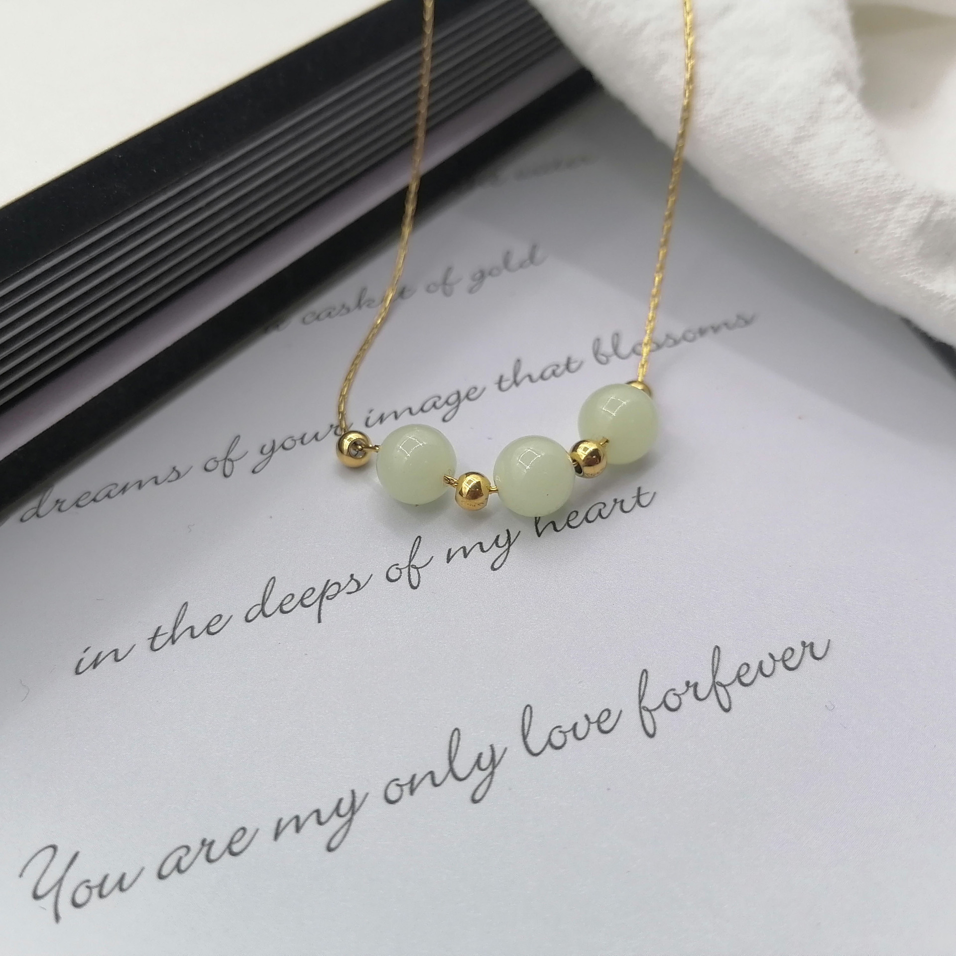 201 Stainless Steel Chain Material 1 Piece Quantity Titanium Steel Fashion Inlay Letter Water Droplets Heart Shape Artificial Pearls Rhinestones Pendant Necklace