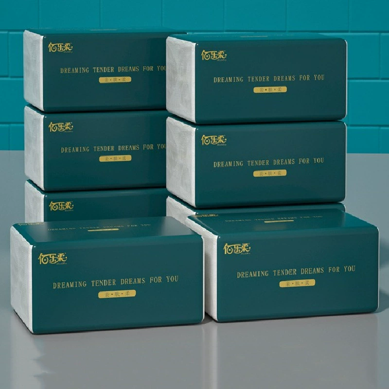 Большая упаковка утолщенных бумажных полотенец, бытовых салфеток, салфеток для лица, туалетной бумаги, семейной полной коробки, доступных оригинальных салфеток из древесной массы.