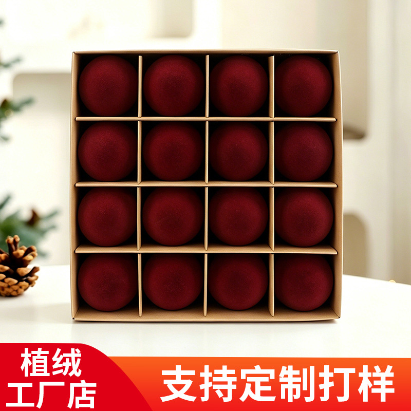 Bolas de Navidad flocadas bolas de Navidad 6CM / 16pcs flocadas bolas de Navidad decoraciones navideñas fábrica tienda directa Navidad