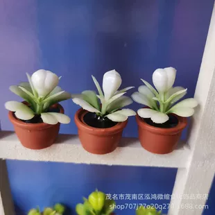 Миниатюрное растение в горшке для кукольного домика
