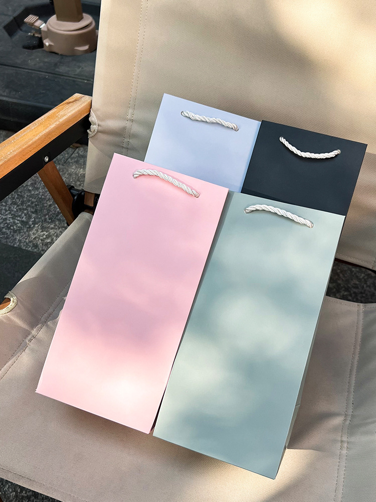 纯色硬卡纸水杯袋装保温杯手提袋香烟礼品袋生日包装袋商务袋子