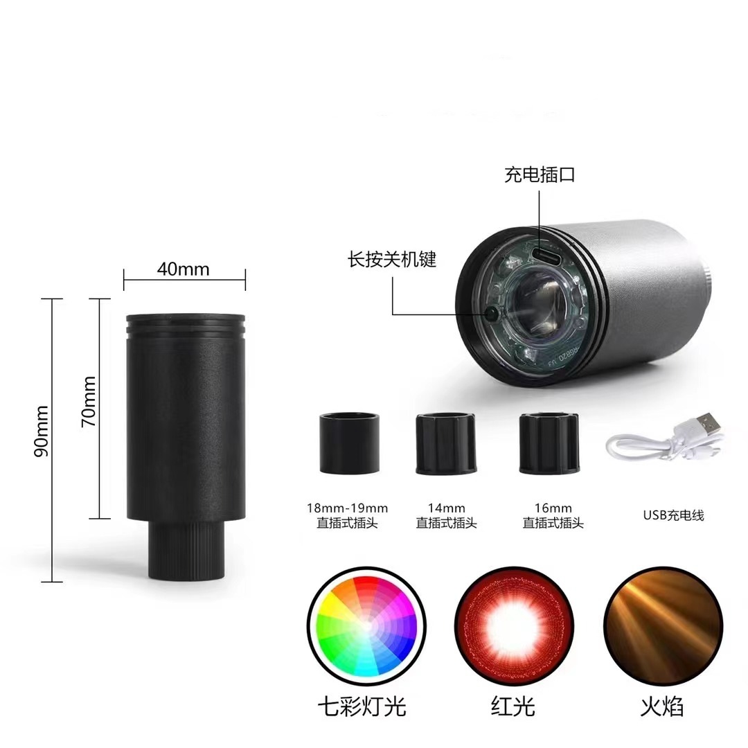 夜光誘導閃光火帽虹消音器M416七彩水火帽ソフト弾噴火豚発光部品