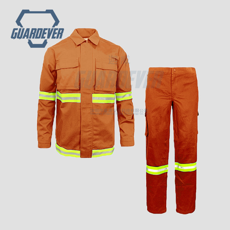 桔红色应急抢险救援森林消防服 灭火防护服阻燃防静电防火工作服