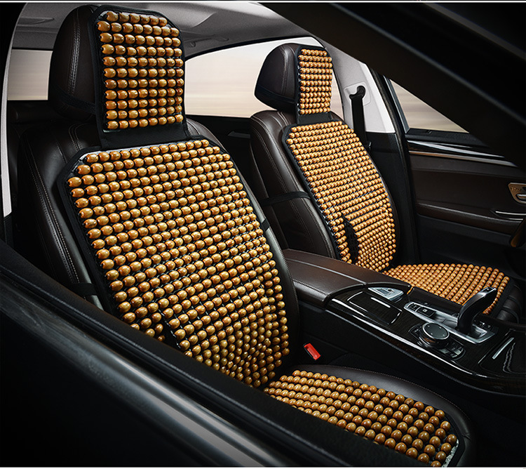 Car Seat Cushion Summer Ventilated Breathable Cooling Cushion Single Wooden Bead Seat Cushion Non-slip Massage Front and Passenger Seat Cushion