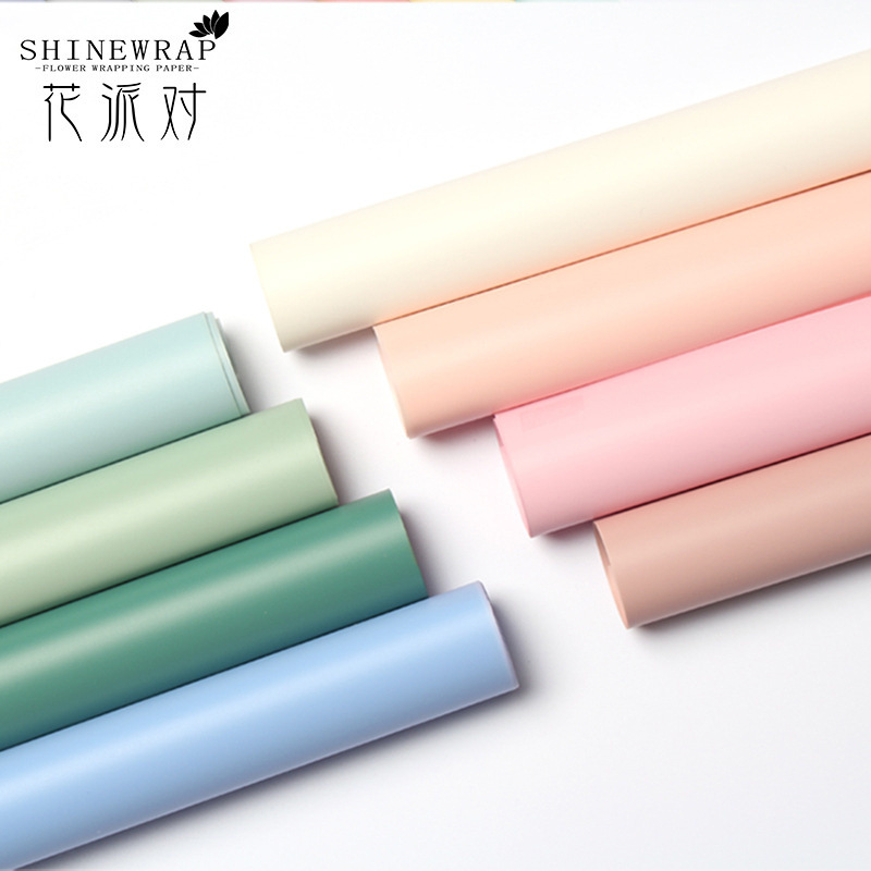 Fábrica de fiestas de flores de venta transfronteriza en caliente de papel de embalaje de flores de doble color, material de embalaje de flores, papel de embalaje de regalos