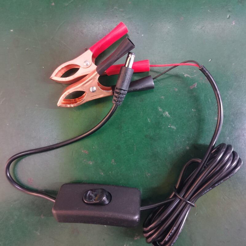 Car Battery Clamp Cable Speaker 3m Extension Cable Dc5525 Battery Clamp Test with Switch Battery Clamp Cable