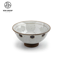 復古粗陶粗釉陶瓷日式高腳碗陶瓷碗湯碗喇叭碗拉面碗飯碗廠家批發