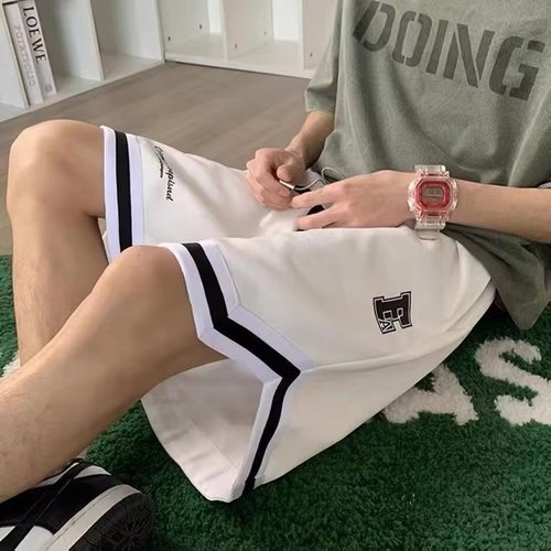 Men's 2024 Summer Loose Casual Matchable Short Pants Plain Color Matchable Casual Pants Sports Pants Five-Finger Pants