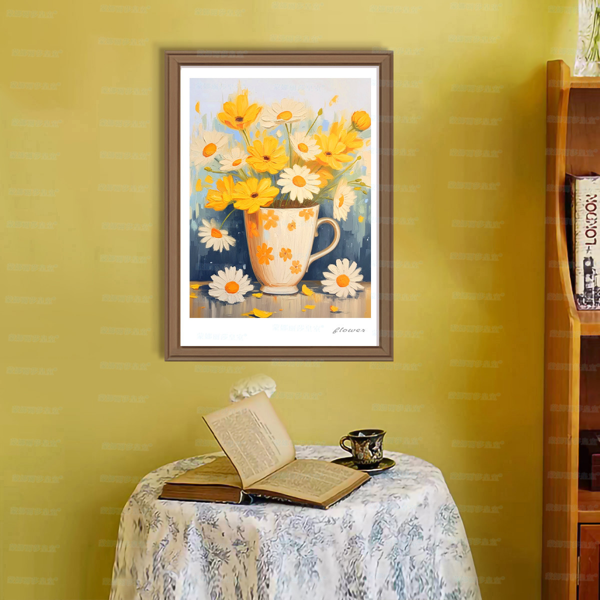 Mona Lisa flores en el jarrón real de bordado cruzado nuevas pequeñas piezas de flores minimalistas sala de estar línea hecha a mano