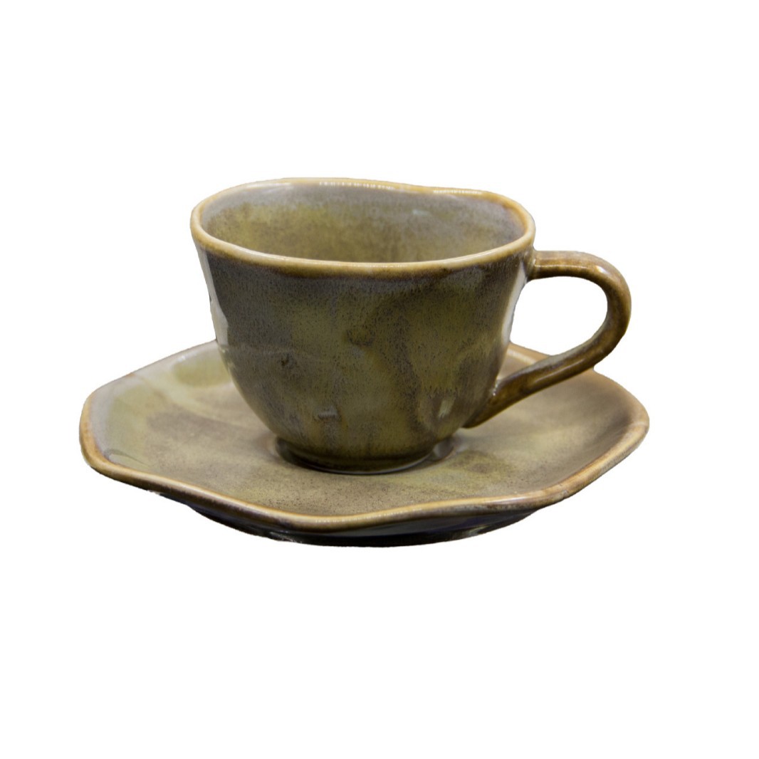 Justo retrógrado set de tazas de café concentrado 100ml taza de café italiano latte de la tarde taza de cerámica platos