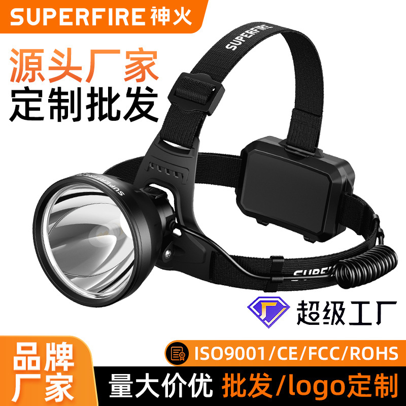 Shenfuo al aire libre portátil de largo alcance luz inteligente inducción LED casco cargar faro al por mayor