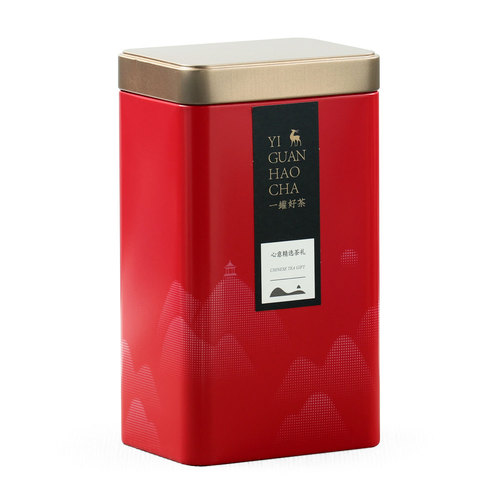 Hejing 125g tinplate can half a pound Pu'er tea green tea black tea national style creative square tea tin can