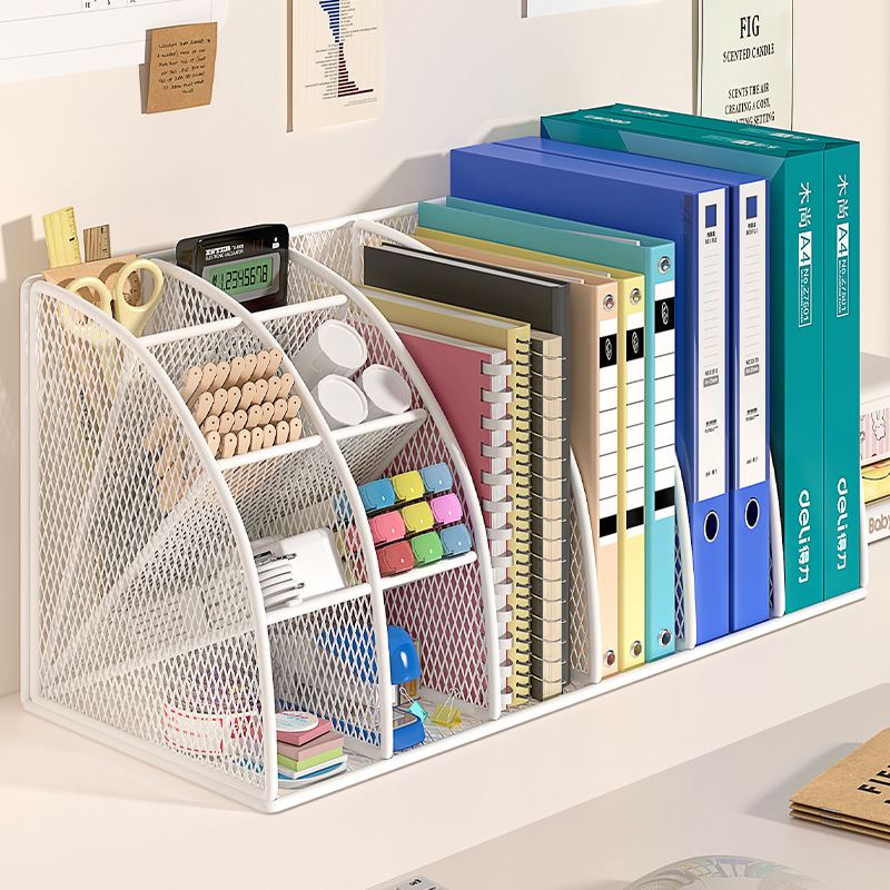 Desktop File Storage Rack, Office Desk Organizer, File Folder Storage Box, Multi-Layer File Rack