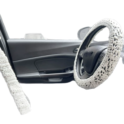 Car Interior Handmade Crocheted Cute Steering wheel cover