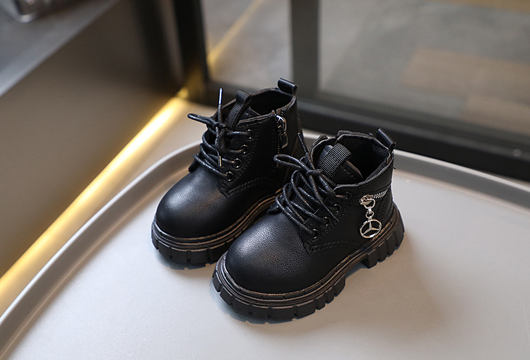 Chaussures Martin pour enfants, nouvelle collection printemps et automne pour bébés garçons, haut en cuir, fermeture éclair latérale courte, petites bottes jaunes pour filles_voghion.com