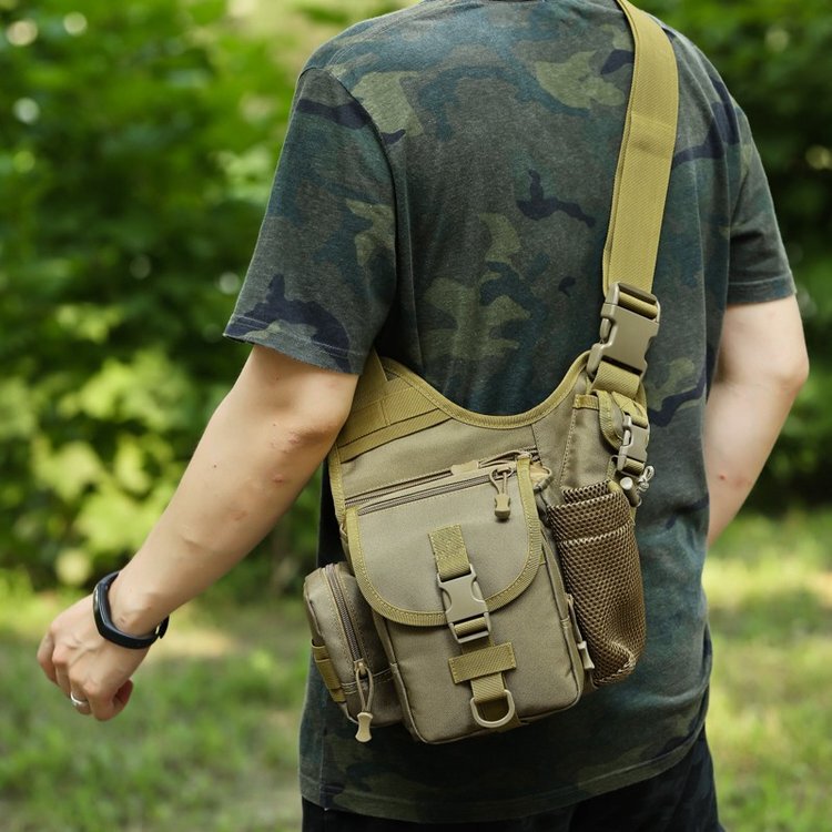 Men's military-style chest pack, saddle bag, outdoor sports thigh pack, tactical single-shoulder crossbody bag, saddle bag, camera bag, lightweight