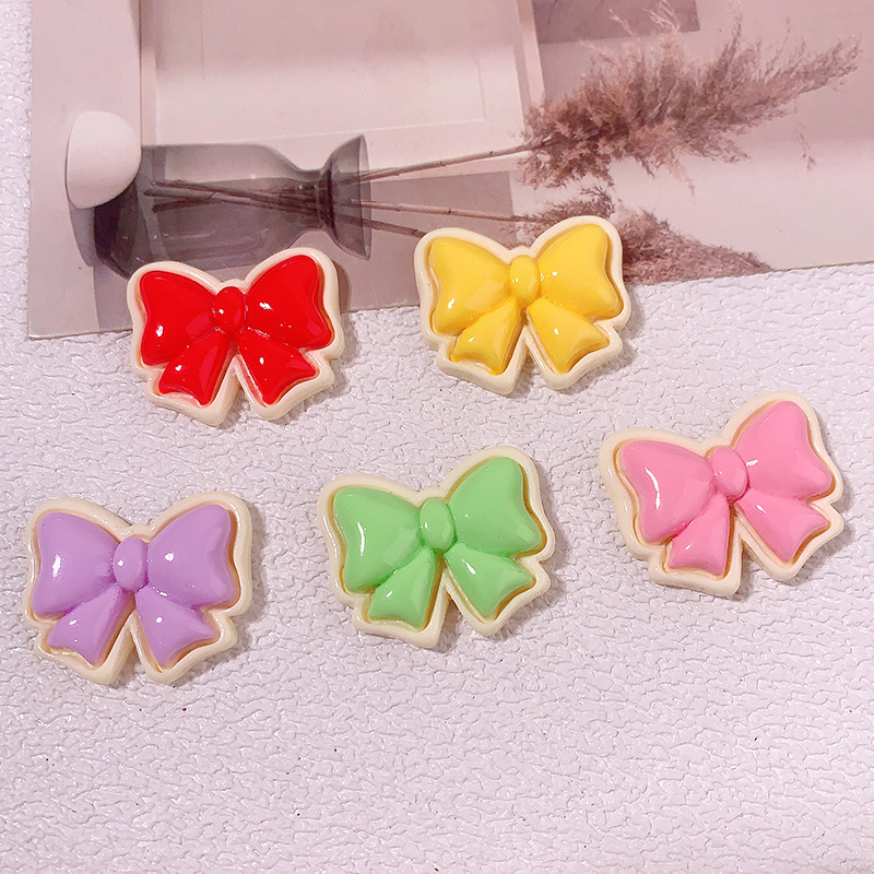 Accesorios de resina di di arco de macarón transfronterizo pegamento de crema pegamento para el cabello pinzas de cabello papelería parches hechos a mano