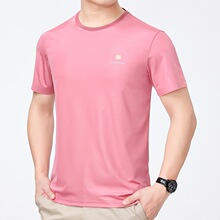 诚招代理男式T恤宽松短袖中年爸爸商务舒适时尚桑蚕丝POIO衫上衣