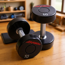 哑铃橡胶包胶固定哑铃健身房哑铃商用PU dumbbell