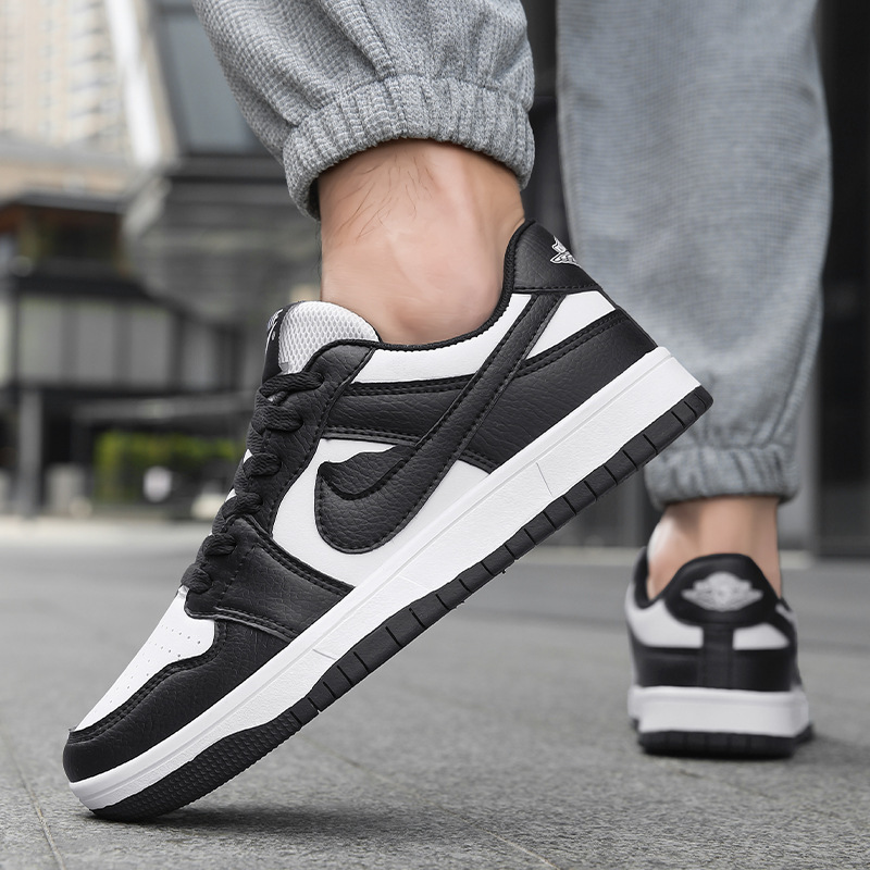 Aj Men's Shoes Low-Top Air Force One Black and White Panda Dunk Couple Casual Middle School Student Sports Women's Shoes Factory Direct Supply