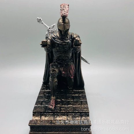 通乐极 PenHolder Knight Pen Seat Armor Hero Pen Holder Display Stand Stationery Pen Holder Metal Electroplating