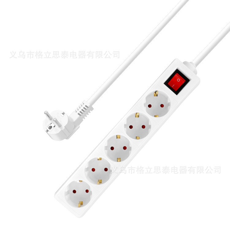 跨境亚马逊欧式多功能排插厂家供应排插带安全门批发家用外贸插座