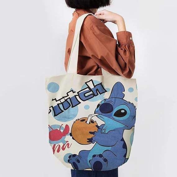 Transfronterizos Amazon caricatura animada bolsas de lona bolsas de hombro bolsas plegables bolsas de tela impresas pueden almacenarse