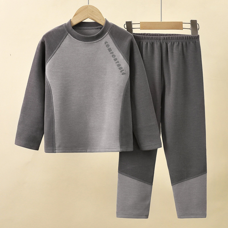 儿童加厚保暖内衣套装男女童秋冬绒家居服中大童睡衣宝宝秋衣裤长|undefined