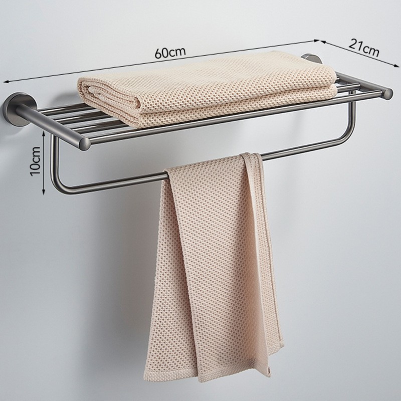 Toallero de acero inoxidable 304, toallero de baño, estante de almacenamiento para baño, barra para toallas montada en la pared sin taladrar, estilo moderno minimalista image 23