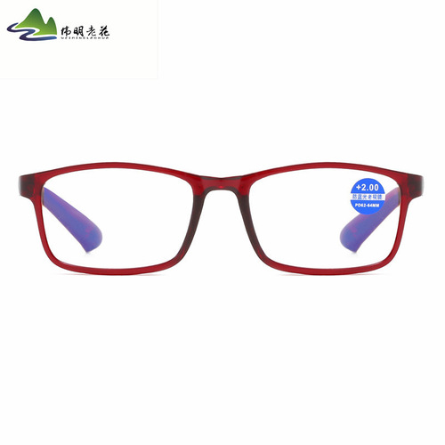 New three-color anti-blue light reading glasses, screw-free design, can be equipped with colored glasses case to display reading glasses
