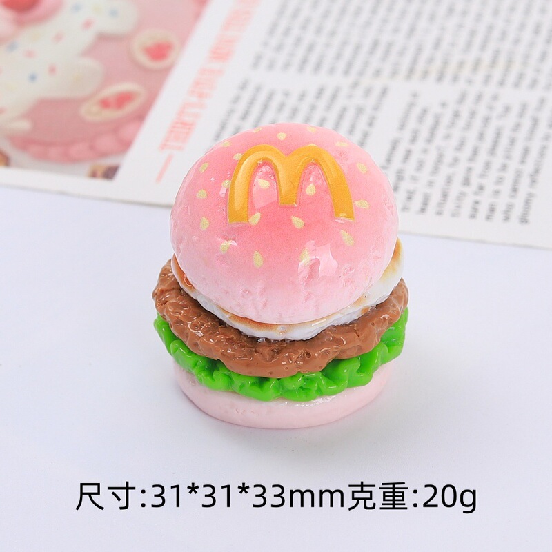 立体鸡蛋汉堡食玩卡通手工diy饰品配件奶油胶树脂小配件发夹材料|undefined