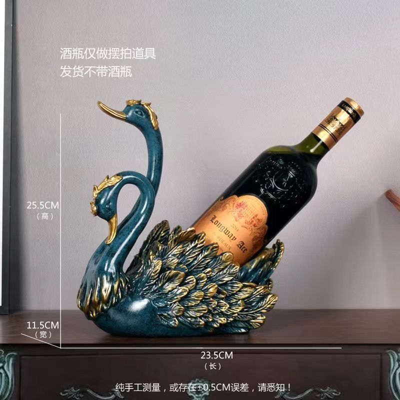 Swan Ornaments Red Wine Rack Resin Crafts Living Room Home Wine Cabinet Decorations Modern Simple Creative European Style