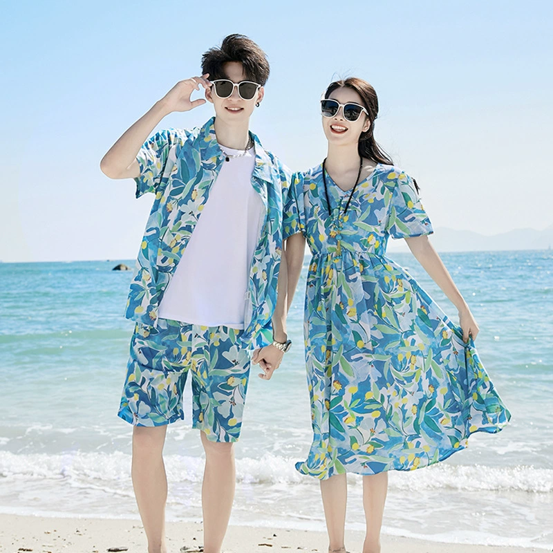 Beach summer dress, shirt, set, family style, western style