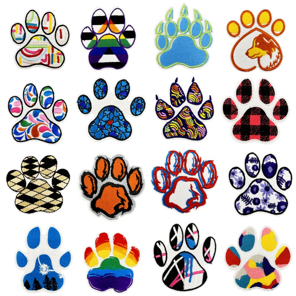 可爱彩色熊掌饰品配件布贴刺绣电脑绣花服装辅料卡通动物现货批发