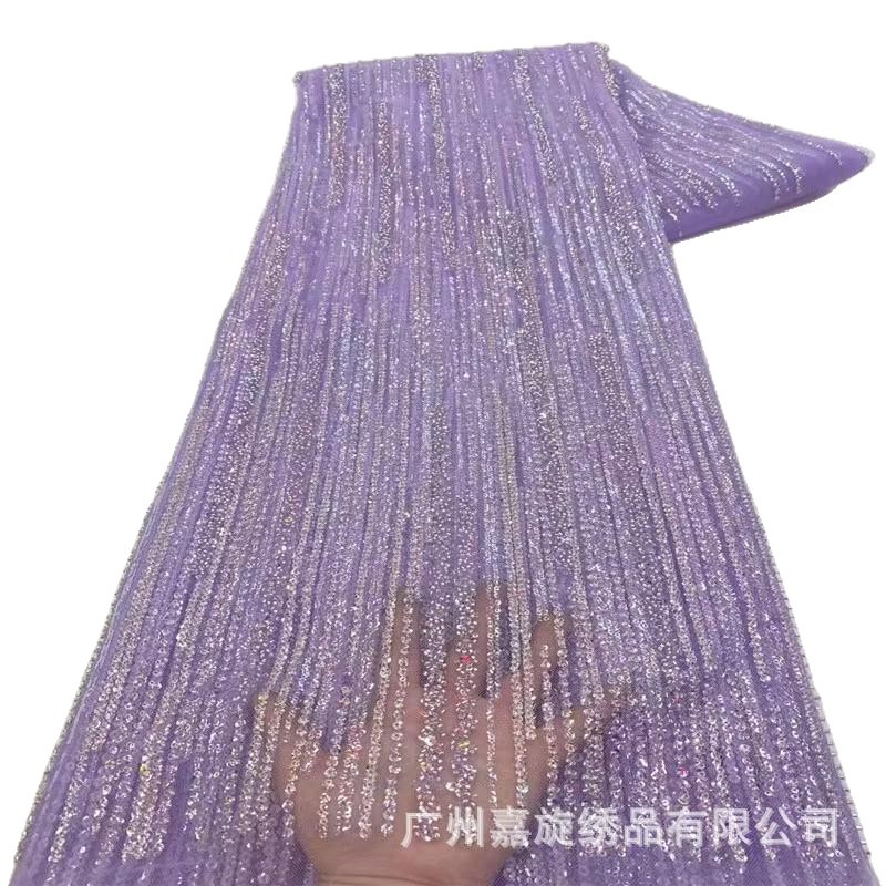 Tubo de perlas africanas de tela de malla de perlas de rayas rectas, vestido de boda de alta definición, accesorios de encaje