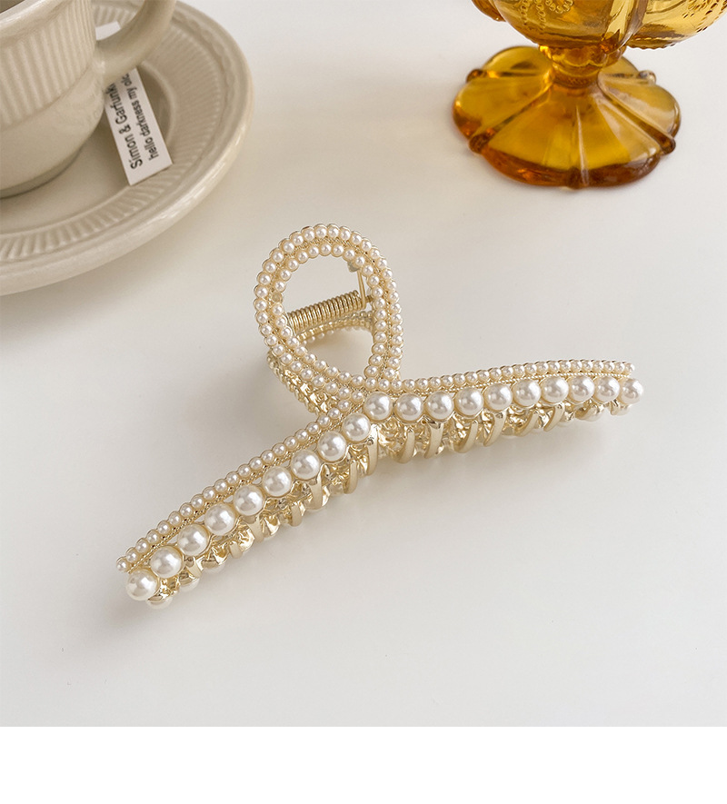 Femmes Luxueux Géométrique Alliage Incruster Perles Artificielles Strass Griffes De Cheveux display picture 7