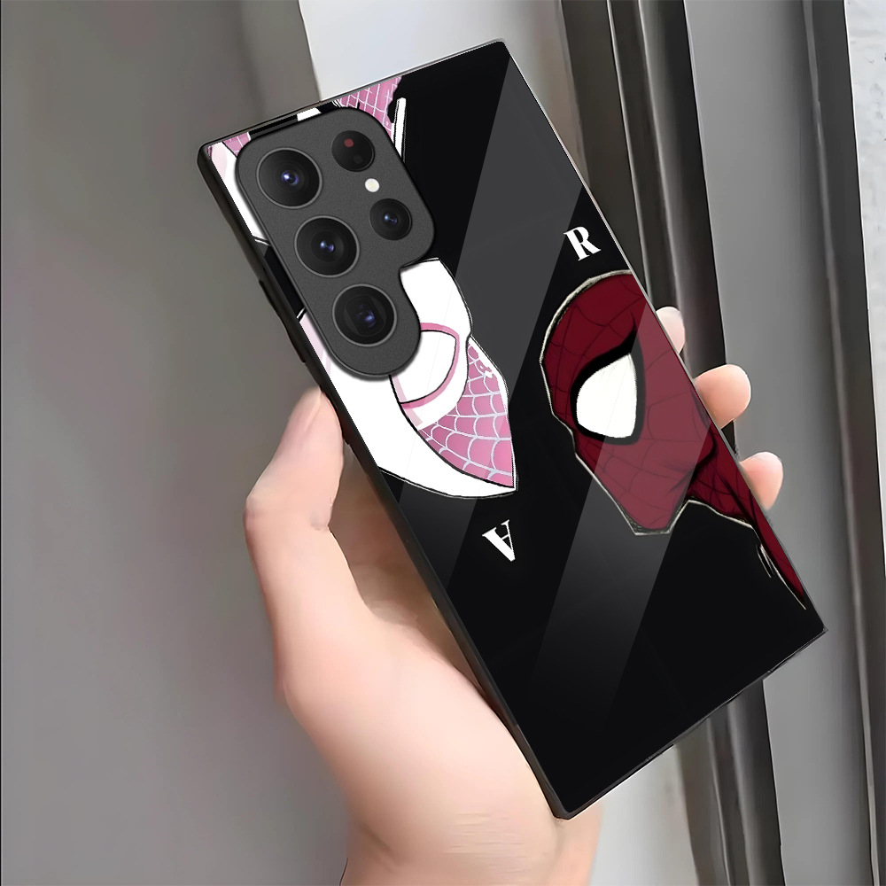 亚马逊爆款黑蜘蛛侠情侣适用GalaxyS23手机壳S24Ultra玻璃三星s25